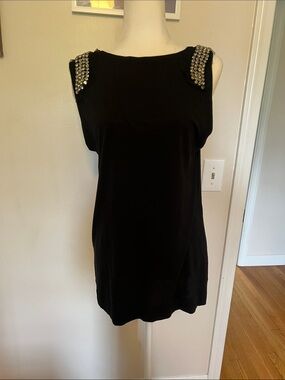 Simply Vera Vera Wang Black Sleeveless Tunic with Embellished Shoulders
